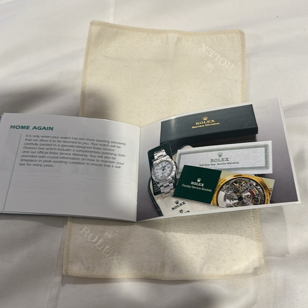 ROLEX FACTORY SERVICE CARE BOOK AND ROLEX CLEANING CLOTH